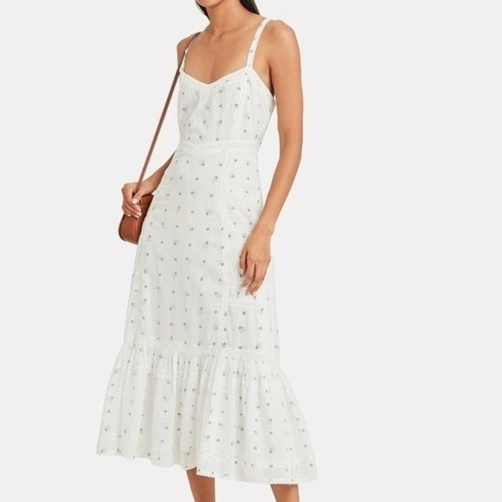 Loveshackfancy Edith White Floral Mini Dress Cottagecore Size 6 (NWOT $425)